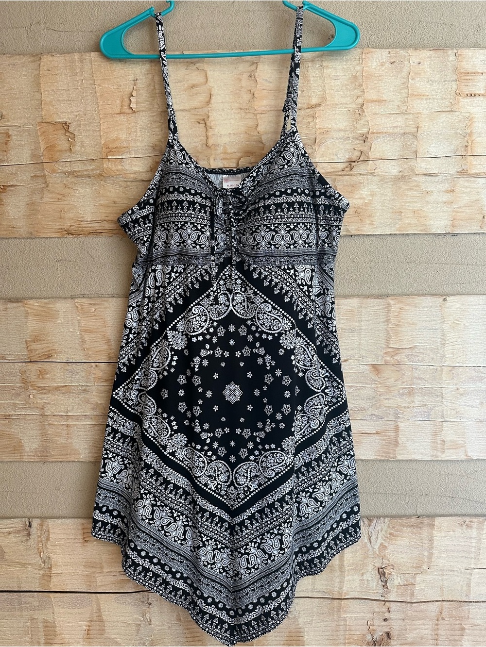 No Boundaries Black & White Bandana Print Camisole Dress